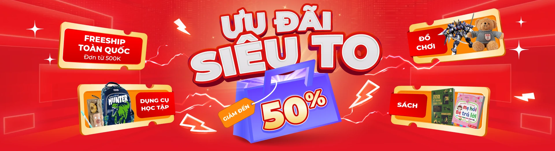 Ưu đãi siêu to — giảm đến 50%
