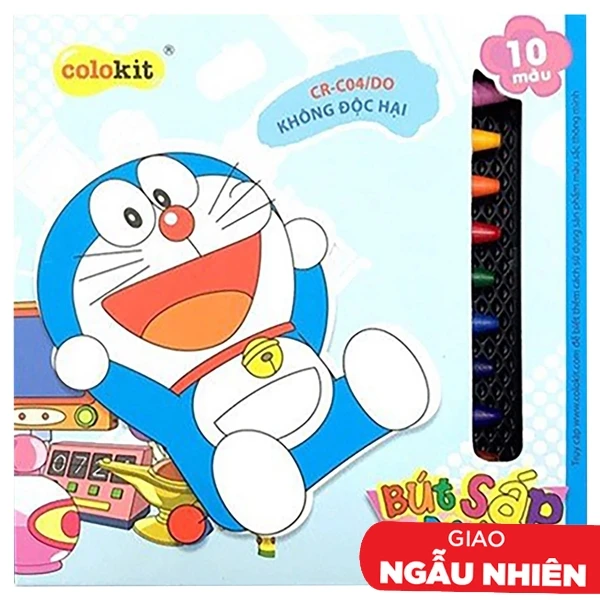 Hộp 10 Bút Sáp Màu Doraemon - Colokit CR-C04/DO (Mẫu Bao Bì Giao Ngẫu Nhiên)
